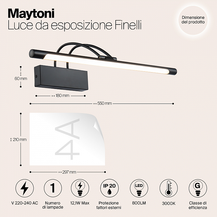 Интерьерная подсветка Maytoni MIR004WL-L12B