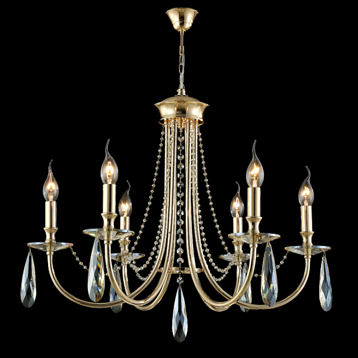 Люстра Crystal Lux VICTORIA SP6 GOLD/AMBER