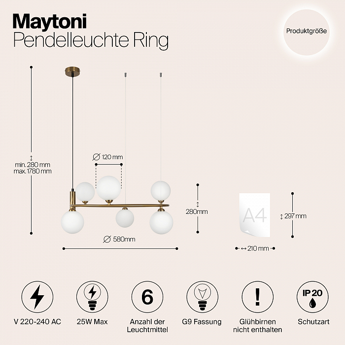 Светильник Maytoni MOD013PL-06BS1